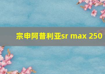 宗申阿普利亚sr max 250